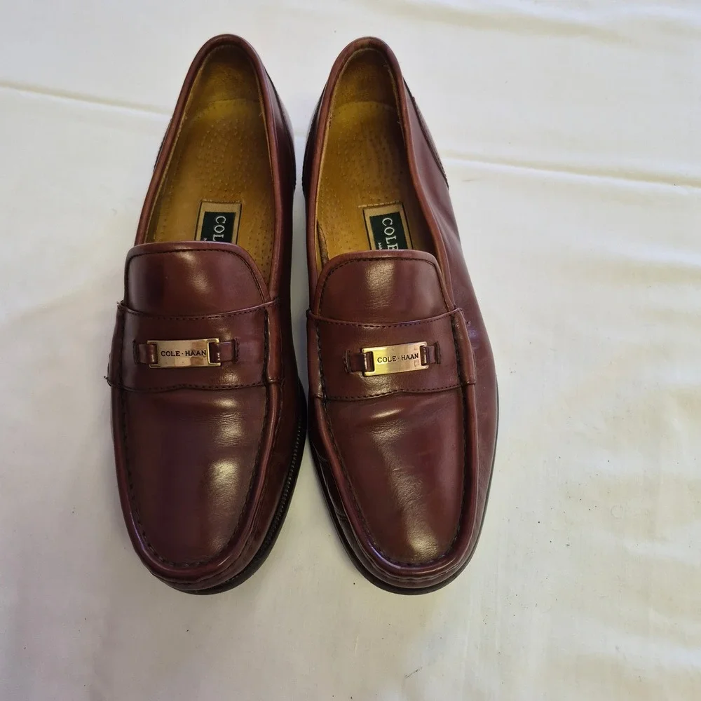 Cole‎ Haan Mens Brown Leather Loafers Dress Shoes Size 8 D Made in USA